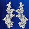 1 Pair Beaded & Corded Floral Lace Applique 100% Polyester 10" x 3" Each Side